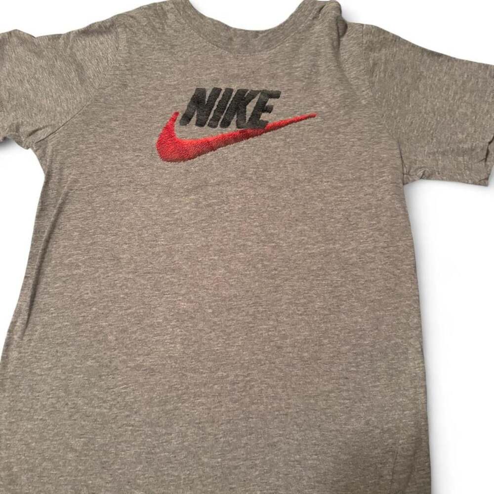 Nike Kids Heather Grey Chenille Logo T-Shirt